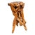 Varnished Driftwood Root Natural Organic Wood Pedestal Side End Table Stand For Sale