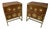 Brown Bedside Tables with Murano Glass and Brass, 2018, Set of 2 For Sale