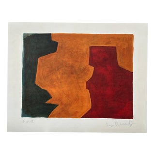 Serge Poliakoff, Green, Orange and Wine-Red Composition L58, 1963, Lithograph For Sale
