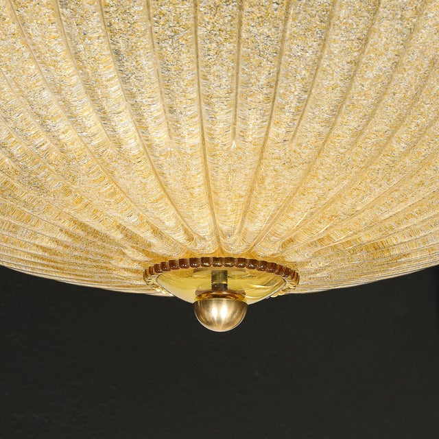 Pair of Mid-Century Barovier Y Toso Hand-Blown Fluted Murano Glass Chandeliers For Sale - Image 11 of 18