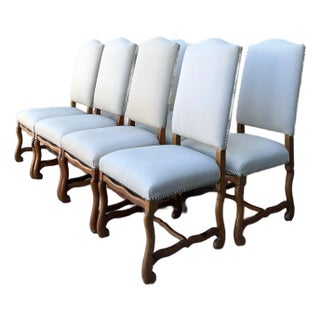 Vintage Ralph Lauren Nailhead Os De Mouton Dining Chairs - Set of 8 For Sale