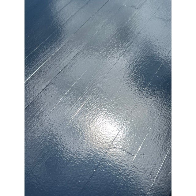 Black Lacquer Banquet Dining Table or Conference Table or Communal Table Solid Wood Rustic Chic For Sale - Image 11 of 12