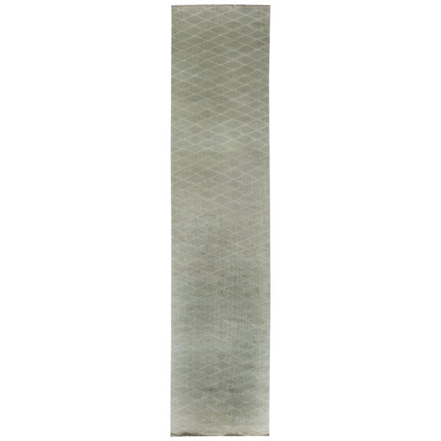 Modern Geometric Wool Runner by Doris Leslie Blau For Sale