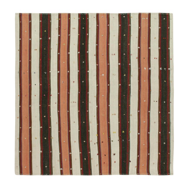 White Vintage Persian Jajim Kilim in Colorful Stripes by Rug & Kilim For Sale - Image 8 of 8