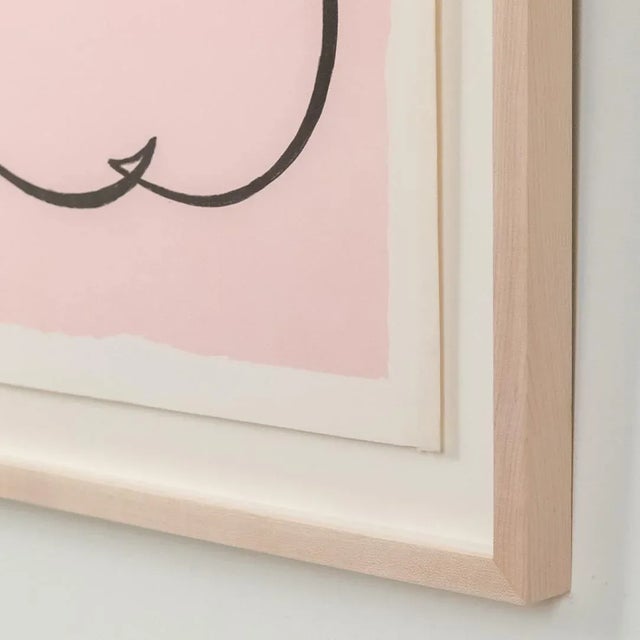 Abstract 1960s Modern Figurative Female Line Serigraph Print by Jean Negulesco, Pink For Sale - Image 3 of 9