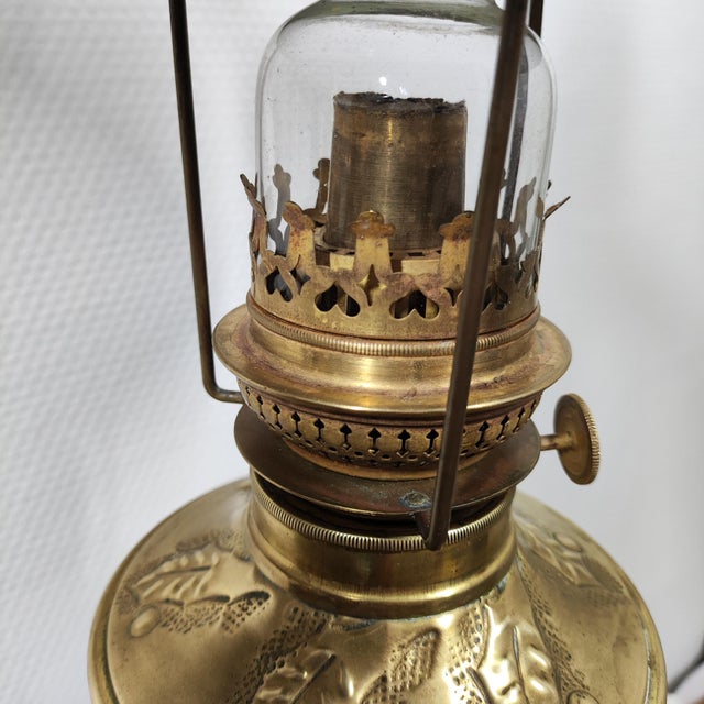 Antique German Brass Oil / Kerosene Lamp Kosmos Brenner, Not Electrified / Late 19th Century For Sale - Image 4 of 8