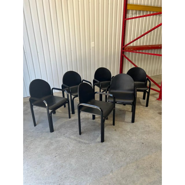 Set of 6 Gae Aulenti for Knoll International 'Orsay' Dining Chairs 1984, Signed For Sale - Image 16 of 17