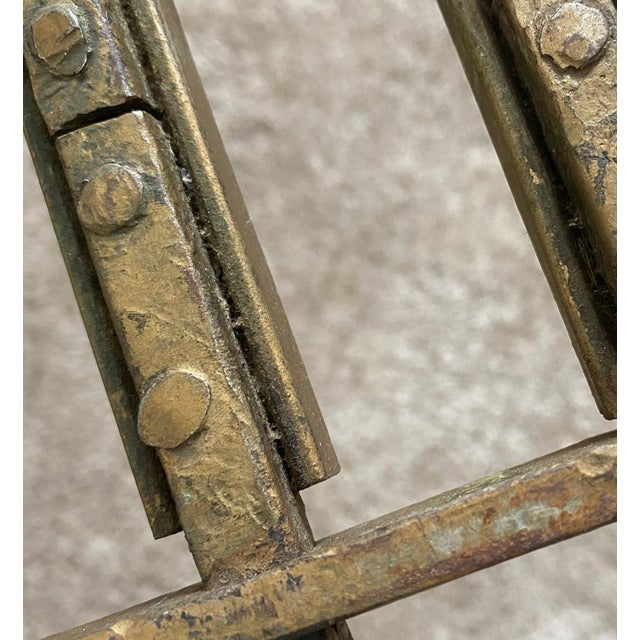 Brutalist Articulated Metal Display Bench | Chairish