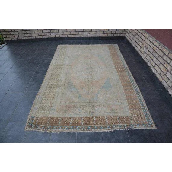 1960s Vintage Turkish Tribal Area Rug - 5′5″ × 9′ For Sale - Image 9 of 9