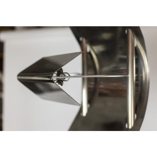 Geometric Floor Lamp in Silver Metal, 1980s For Sale - Image 4 of 9