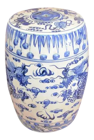 Contemporary Chinoiserie Porcelain Dancing Dragon Garden Stool