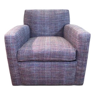 A. Rudin Pristine Custom Armchair in Vibrant Multi-Color Textured Tweed For Sale