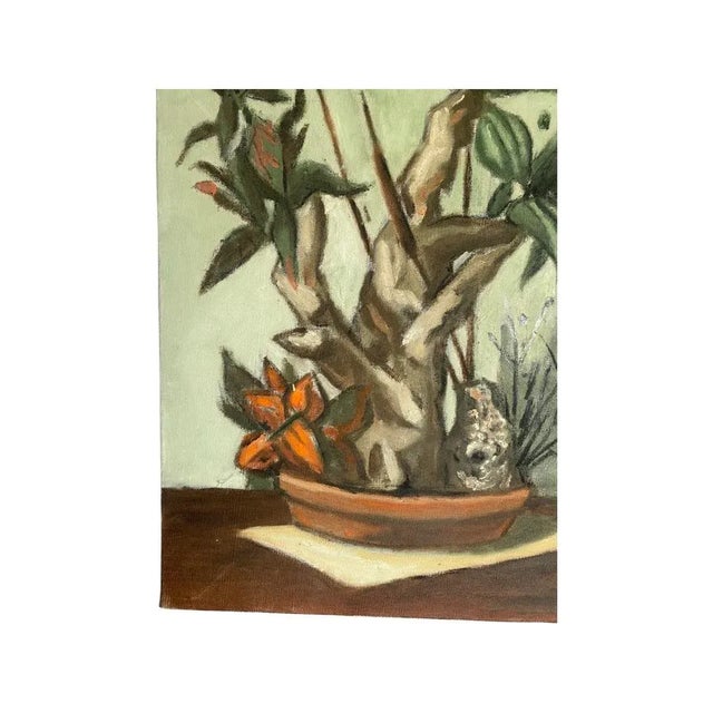 1950s Vintage Oil on Canvas Painting of Botanical Still Life, Signed Fredrick Childs For Sale - Image 5 of 7