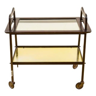 Glass Serving Bar Cart For Sale