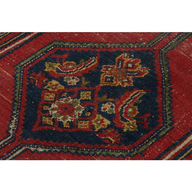 1950s Vintage Malayer Persian Rug, Red and Gold With Floral Medallion - Rug & Kilim For Sale - Image 5 of 7