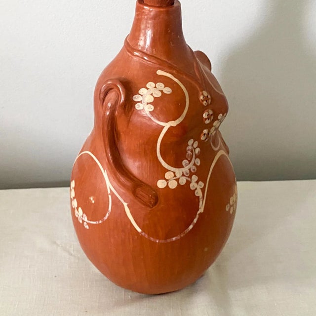 Ceramic Vintage Brazilian Terra Cotta Woman Sculpture Jug For Sale - Image 7 of 10