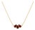 Natural Red Garnet Cluster Necklace | January Birthstone Trio Neckalce | 18k Gold Plated Minimalist Jewelry, For Sale