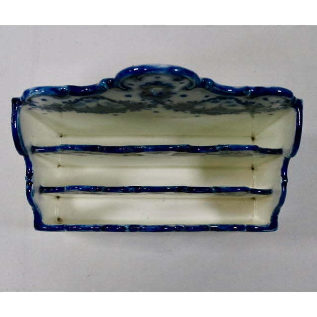 Metal Delft Pattern Blue and White Letter Holder and Receipt Spindle For Sale - Image 7 of 16