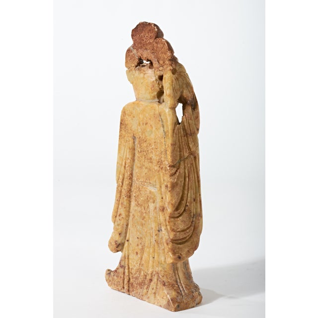 Gemstone Early 20th Century Carved Jade Sculpture of Smiling Chinese Wise Man For Sale - Image 7 of 16