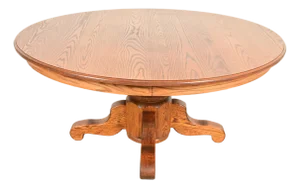 Stickley Style Mission Oak Arts & Crafts Pedestal Dining Table