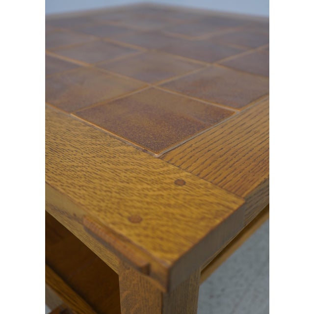 Stickley Stickley Mission Oak Tile Top Coffee Cocktail Table For Sale - Image 4 of 14