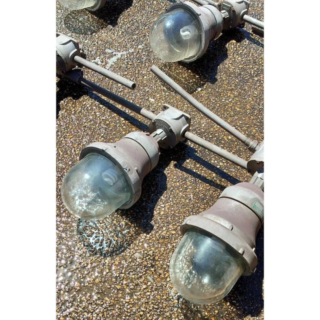 Silver Vintage Russell & Stoll Cast Aluminum Industrial Warehouse Loft Factory Lights - Set of 12 For Sale - Image 8 of 11