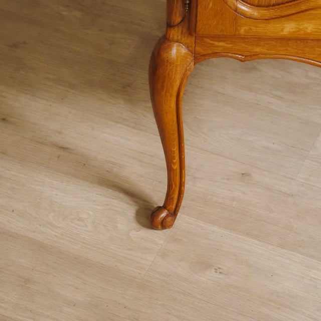 Brown French Dressing Table with Mirror in Oak For Sale - Image 8 of 10