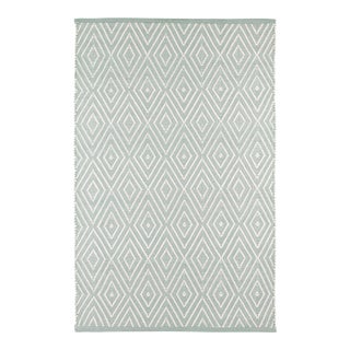 Dash & Albert by Annie Selke Diamond Light Blue/Ivory Indoor/Outdoor Rug, 8' 6" x 11' 6" For Sale