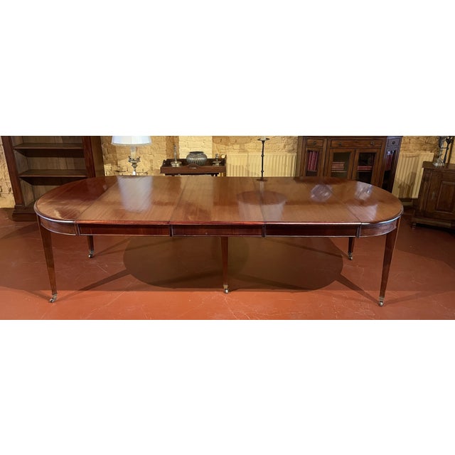 Louis XVI Style Extendable Mahogany Dining Table with Frieze, 19th Century For Sale - Image 5 of 15