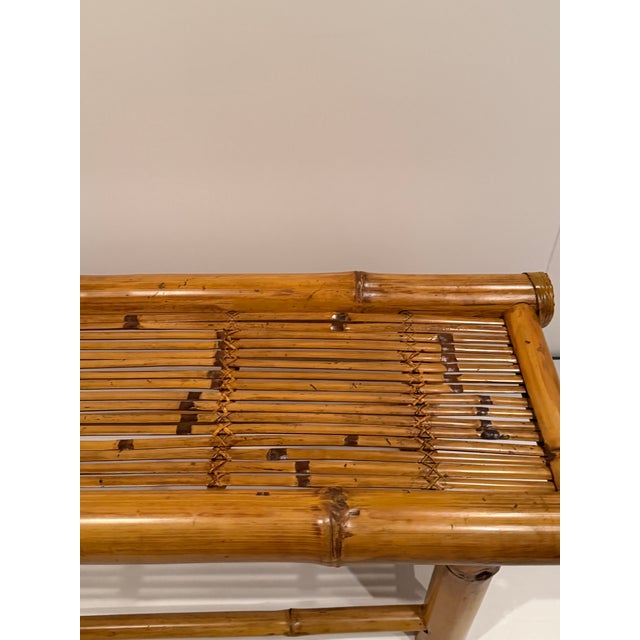 Bamboo & Rattan Midcentury Modern Bench For Sale In Philadelphia - Image 6 of 11