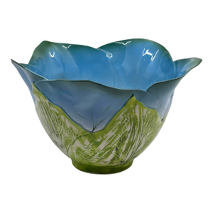 Mustardseed and Moonshine Blue Green and White Bowl Made in South Africa