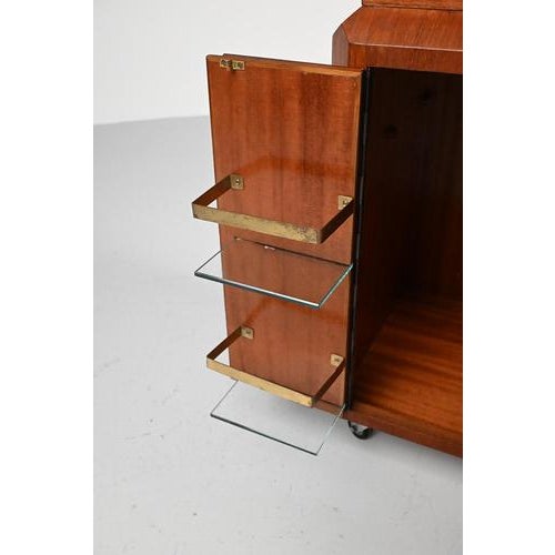Teak Fliptop Bar Cart For Sale - Image 11 of 14