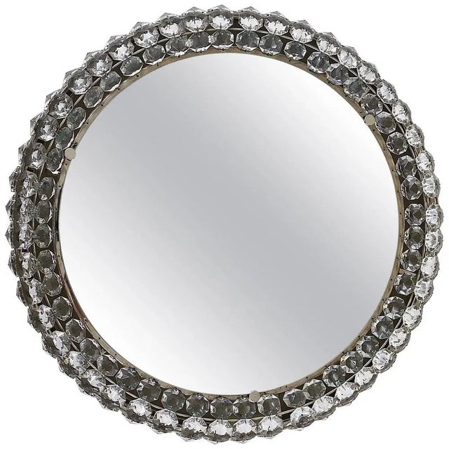 Austrian Backlit Wall Mirror with Huge Crystals from Bakalowits & Söhne, 1950s For Sale - Image 11 of 11