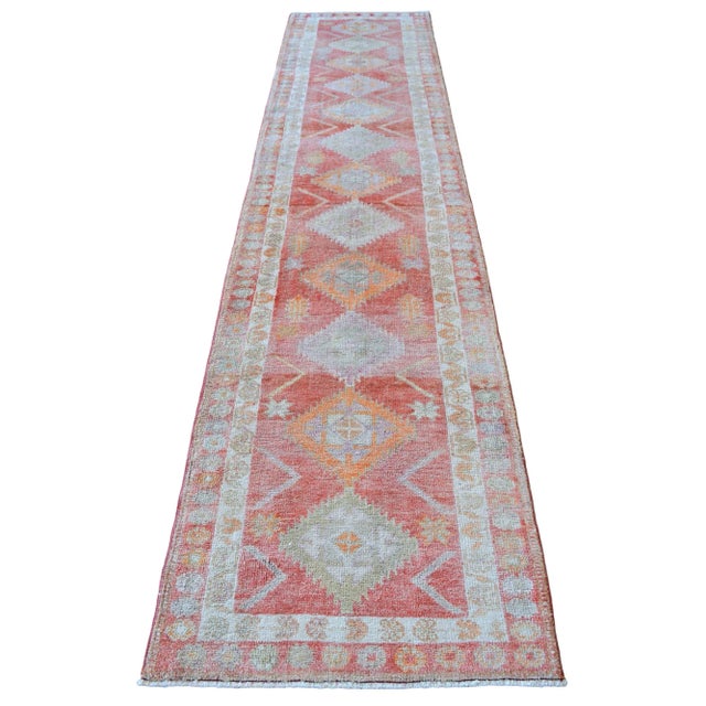 Red Kurdish Herki Hand-Knotted Distressed Runner For Sale - Image 8 of 12