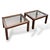 Contemporary Mid-Century Modern Italian Walnut and Smoked Glass Coffee Tables, Set of 2 For Sale - Image 3 of 8