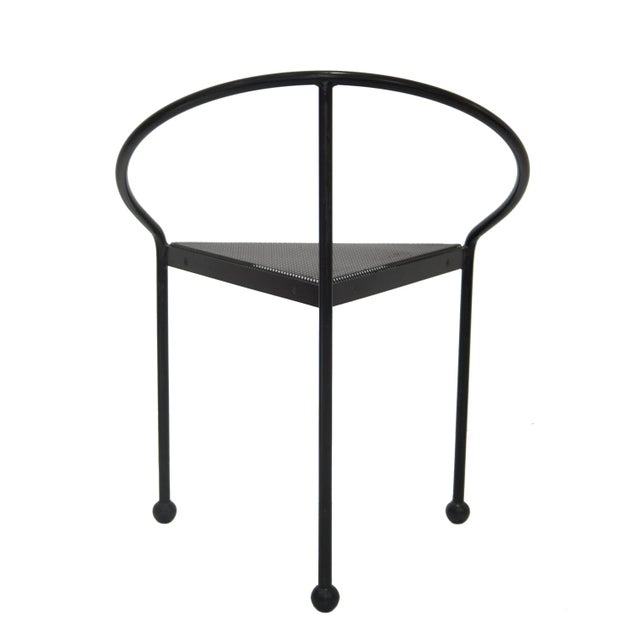 1980s Postmodern Metallic Tripod Chair, Italy, 1980s For Sale - Image 5 of 7