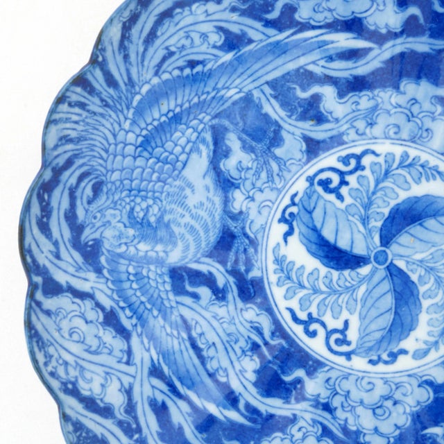 Antique Japanese Dragon Phoenix Transferware Plate Circa 1900 For Sale In Phoenix - Image 6 of 12