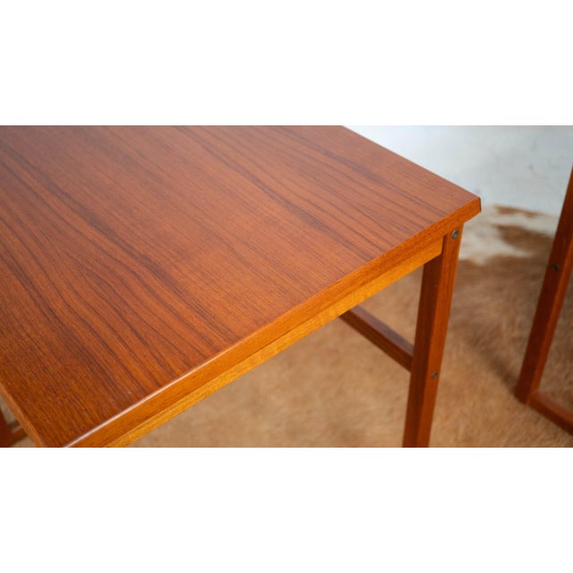 1970s Danish Modern BRDR Furbo Teak Nesting Tables - Set of 3 For Sale - Image 15 of 18