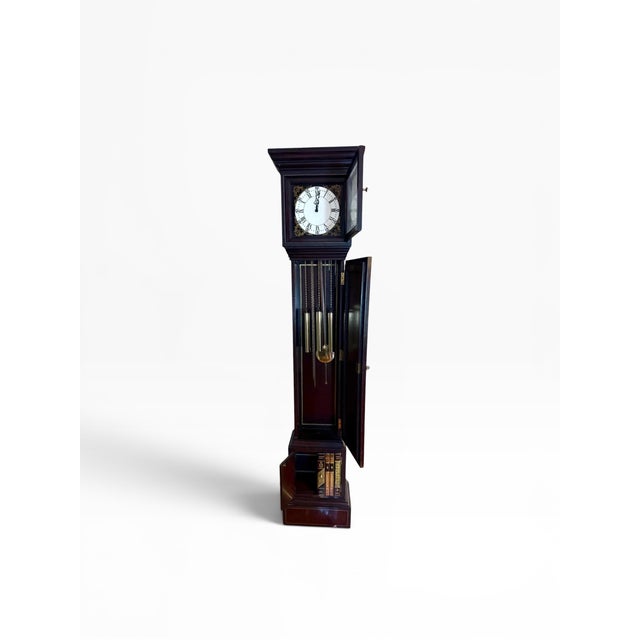 1990s Late 1990s Maitland-Smith Grandfather Clock With Bookspline Leather Detailing For Sale - Image 5 of 14