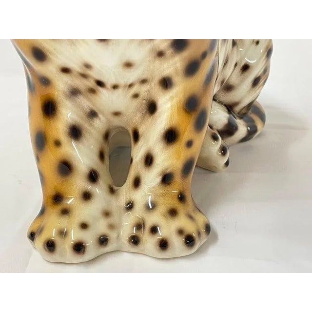 1970's Italian Ceramic Baby Leopard For Sale - Image 9 of 12