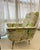 1970s armchair upholstered in Sanderson linen and printed cotton fabric This piece is attributed to the mentioned...