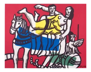 Fernand Leger Le Cirque 19.75" X 25.5" Poster 1986 Modernism Multicolor Dance