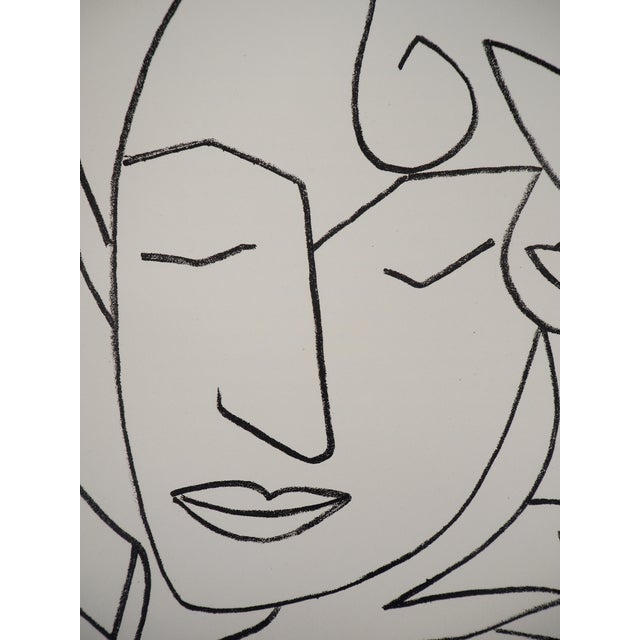 Francoise gilot (1921) woman with closed eyes, 1951 original lithograph on marais vellum 28 x 22.5 cm printed in 366...