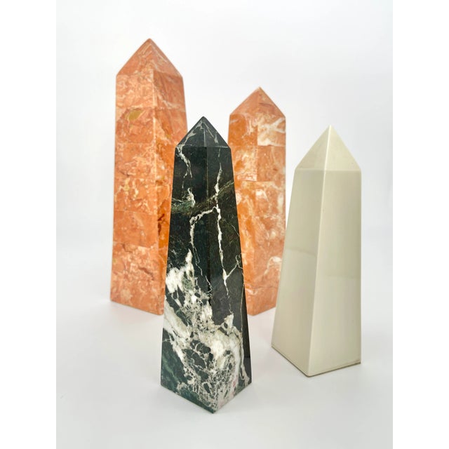 Fitz and Floyd 1980s Decorative Marble, Porcelain Obelisks- Set of 4 For Sale - Image 4 of 12