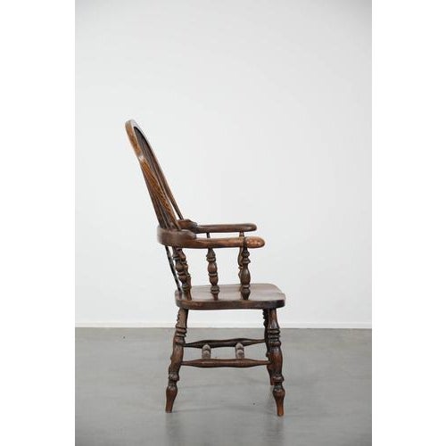 Antique English Highback Windsor Chair, 1700s For Sale - Image 3 of 14