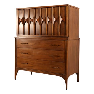 Kent Coffey Perspecta Vintage Mid Century Modern Highboy Dresser Armoire C. 1960s For Sale