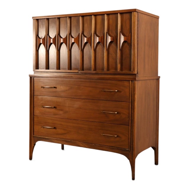 Kent Coffey Perspecta Vintage Mid Century Modern Highboy Dresser Armoire C. 1960s For Sale