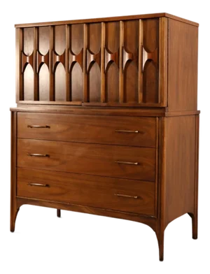 Kent Coffey Perspecta Vintage Mid Century Modern Highboy Dresser Armoire C. 1960s