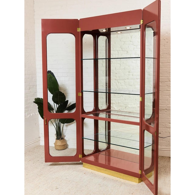 Persimmon Italian 1970s Luxury Department Store Display Cabinet For Sale - Image 8 of 9