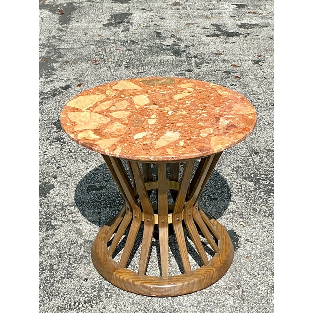 Vintage MCM Edward Wormley for Dunbar Terrazzo Top Side Table For Sale In West Palm - Image 6 of 12